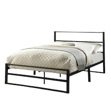 Baldock Modern Style Black Metal Bed Frame (Double)