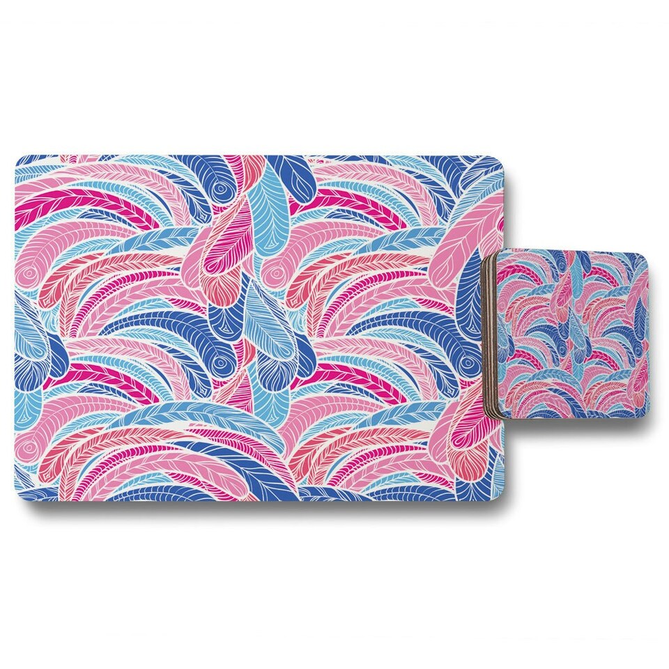 image 1 of Boho pink (Placemat & Coaster Set)