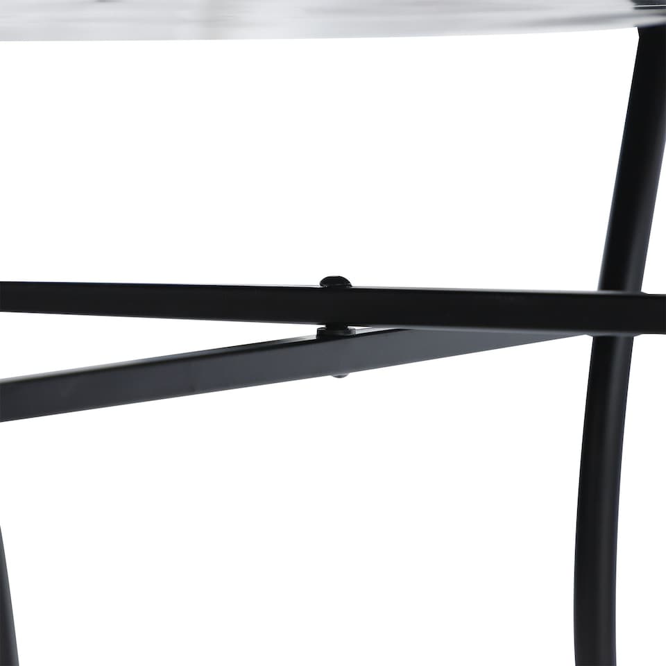 image 1 of Outsunny Mosaic Table Round Ceramic Bistro Garden Furniture Side Bar Table Patio