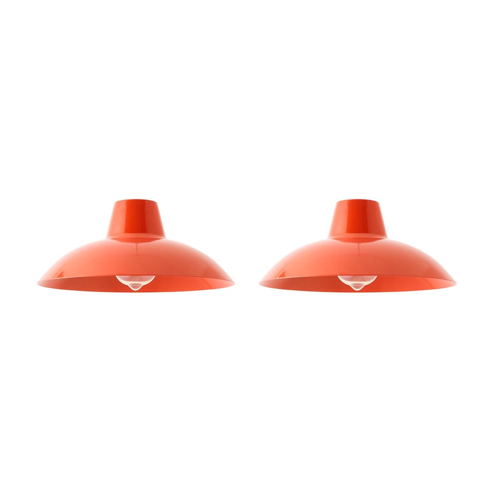 image 1 of ValueLights Civic Pair Red Easy Fit Ceiling Pendant Light Shades | Red