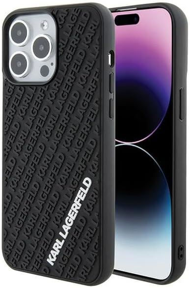 Cover Karl Lagerfeld KLHCP15M3DMBKCK IPhone 15 Plus 6 7 Black Hardcase 3d Rubber Glitter Logo Klhcp15m3dmbkck