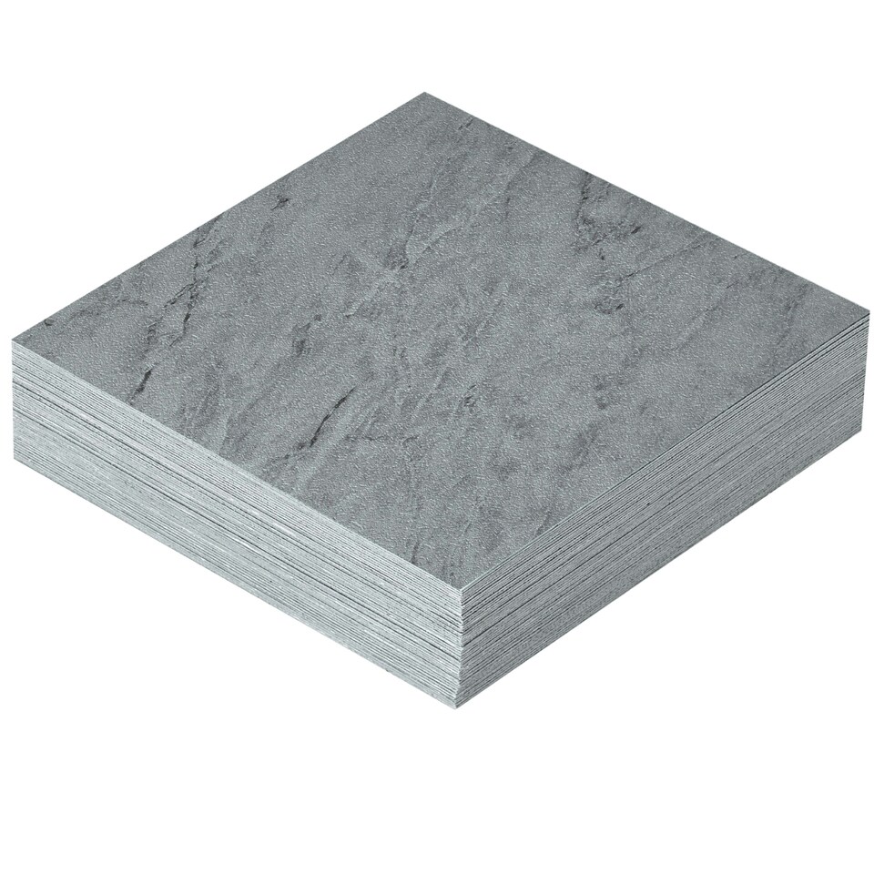 image 1 of Vinyl Floor Tiles Self Adhesive – 30 Pack Covers 30 sqf (2.79sqm) – 12x12in (30.5x30.5cm) Waterproof Peel & Stick Vinyl Flooring for Kitchen, Bathroom & Home Grey Marble