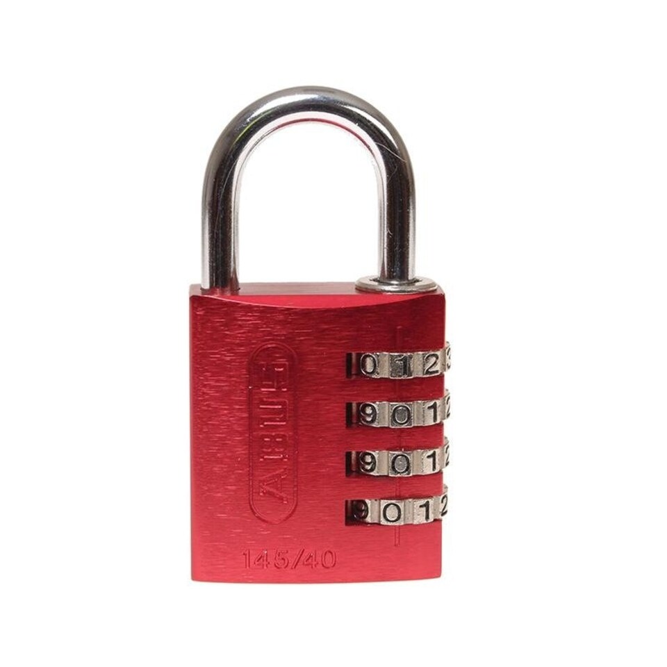 Abus Mechanical 145 Series Aluminium Combination Padlock - Red - 40 mm