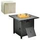 image 1 of Outsunny Outdoor Propane Gas Fire Pit Table w/ Rain Cover, 40000 BTU, Black