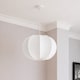 image 3 of CGC Lighting Natalia Cloud Dancer White Oval Distressed Silk Lampshade