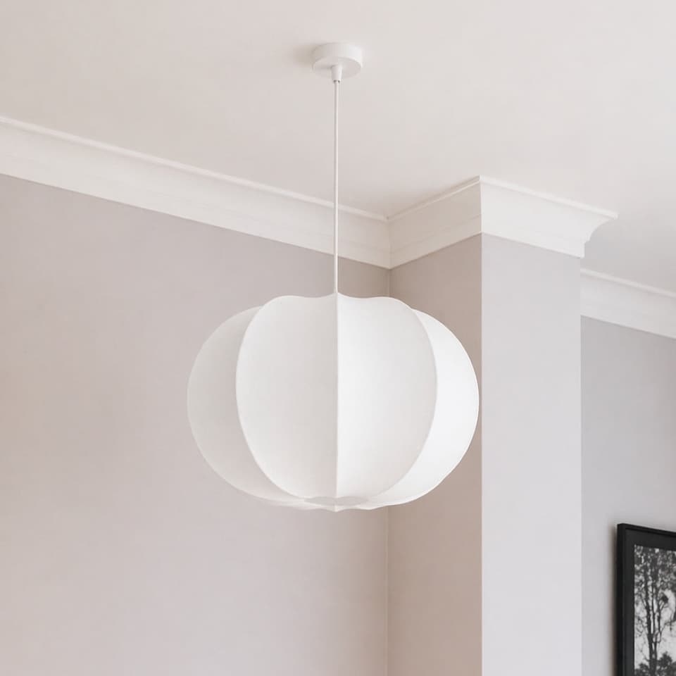 image 1 of CGC Lighting Natalia Cloud Dancer White Oval Distressed Silk Lampshade