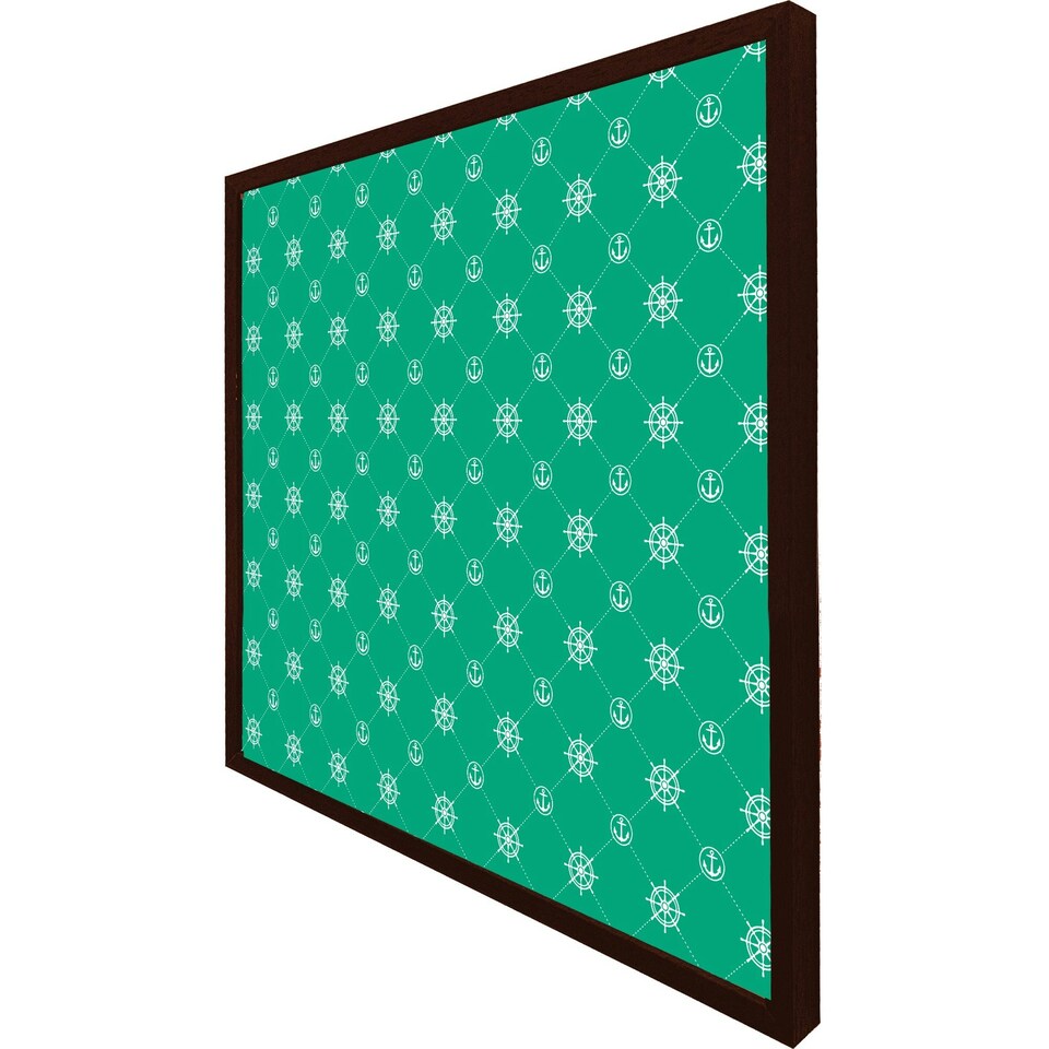 image 1 of Nautical elements on green (Picutre Frame) Brown | Oak | XS