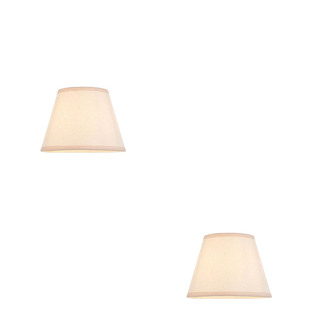 2 Pack Vintage White and Almond Tapered Cylinder Lamp Shades for Elegant Home Lighting