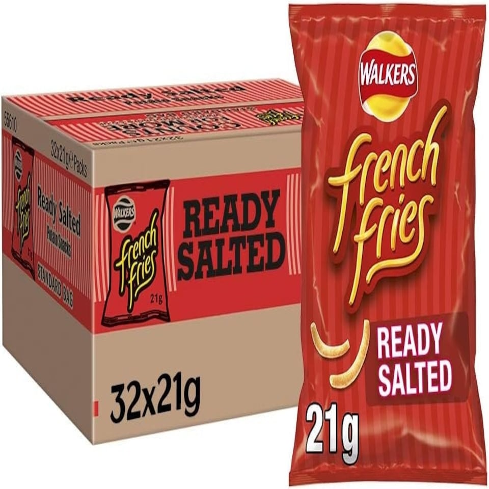 image 1 of Walkers French Fries Ready Salted Snacks Crisps 21g (Case of 32)