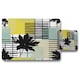 image 1 of Geometric Shape & Leaf Print in Yellow & Green (Placemat & Coaster Set)