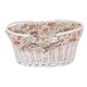 image 2 of Medium White Swing Handle Wicker Shopper with Garden Rose Lining | Multi | Garden Rose