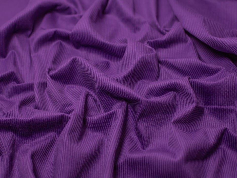 Minerva Core Range Purple 8 Wale Cotton Corduroy Fabric for Dressmaking, 142.5cm / 56" Wide - per metre