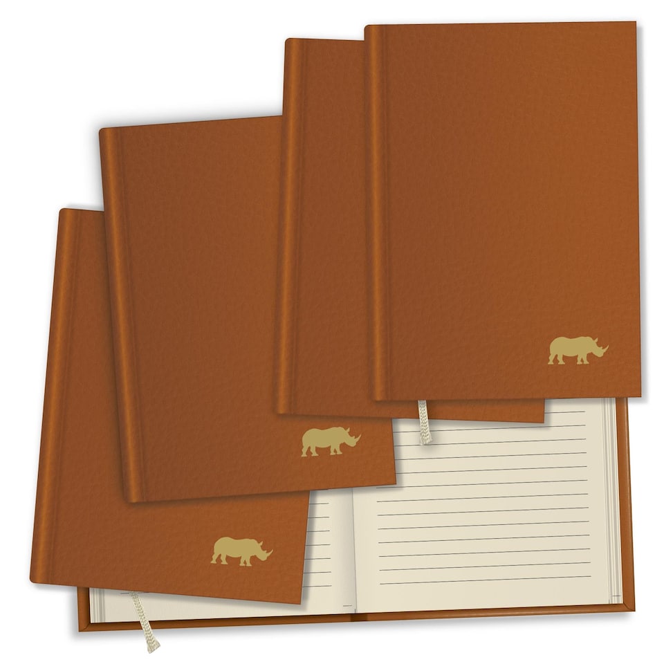 image 1 of Rhino Stationery 160 Page Soft Touch Flexiback Notebook Tan A6