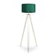 image 3 of ValueLights Aero Polished Gold Floor Lamp with Large Green Drum Shade and LED Bulb