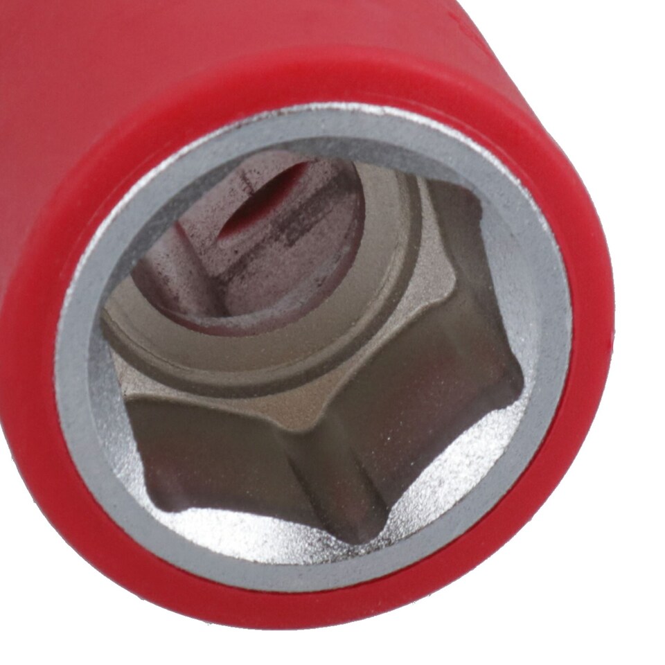 image 1 of 18mm 1/2in drive VDE Insulated Shallow Metric Socket 6 Sided Single Hex 1000 V