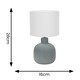 image 3 of ValueLights Chelsea Natural Linen Shade Sandblast Grey Ceramic Table Lamp with LED Bulb Grey