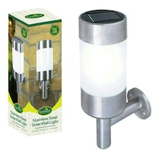 GardenKraft 19490 Stainless Steel Solar Wall Light