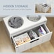image 5 of PawHut Raised Dog Bowl, Elevated Dog Bowls with Slow Feeder Mat, White 