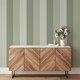 image 2 of World of Wallpaper Stripe Textured Wallpaper - Soft Green/Sage/Olive - 10m x 53cm Green