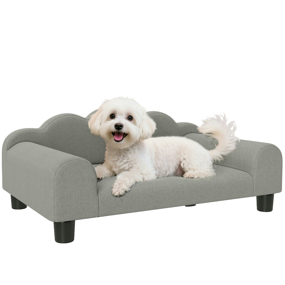 image 1 of Dog Sofa Bed, Cat Sofa with Backrest, Armrest, for Small Dogs, Grey | Grey | One Size