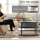 image 3 of HOMCOM Lift Top Coffee Table, Round Coffee Table with Hidden Storage, Grey Grey