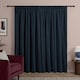 image 3 of Furn Soft Chenille Blackout Pencil Pleat Curtain Pair, 229cm width x 183cm drop | Blue | Navy | 1