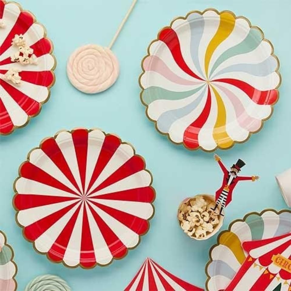 image 1 of Circus Round Paper Plates 23cm - Pack of 8 | Multi