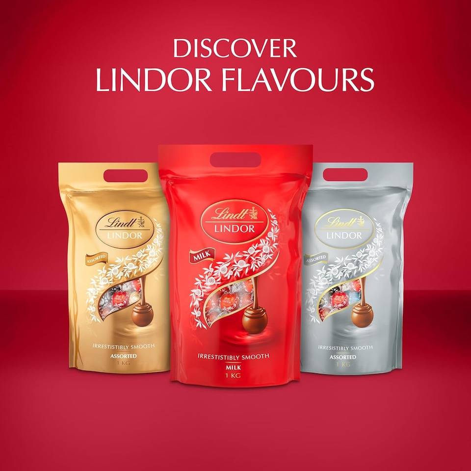 image 1 of Lindt Lindor Milk Chocolate Truffles – 1kg Bag (Approx. 80 Balls) – Smooth Filling – Halloween Treat, Christmas, Gift, Birthday, Congratulations