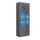 image 6 of Display Cabinet Bookcase Sideboard Storage Cabinet Cupboard Grey High Gloss LED 170cm