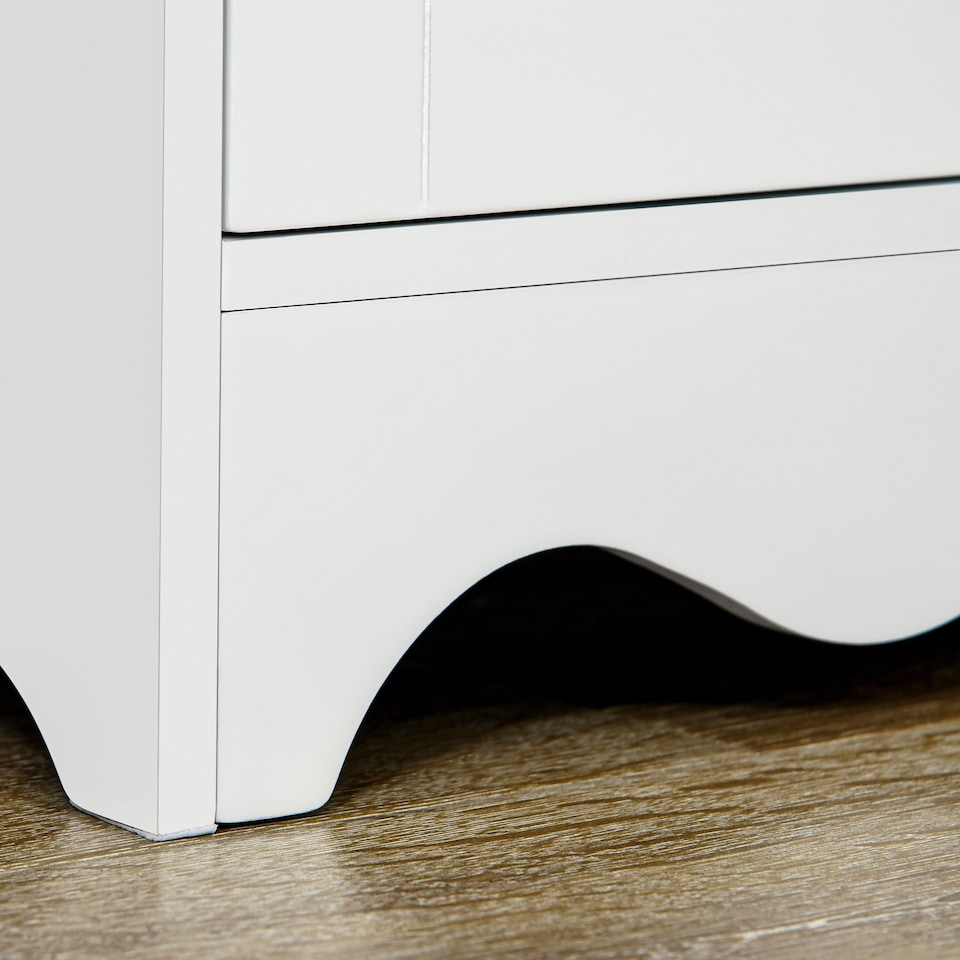 image 1 of HOMCOM Freestanding 4-Door Kitchen Cupboard, Storage Cabinet Organizer with 4 Shelves, 183cm, White