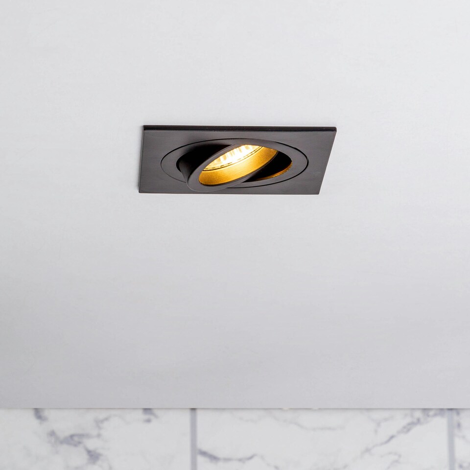 image 1 of BHS Faina 1 Light Adjustable Square Recessed Spotlight | Black | Black | 1