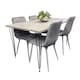 image 1 of Grey Dining Table with Hairpin Legs & 4 Grey Velvet Chairs Set for Kitchen & Dining Room Grey