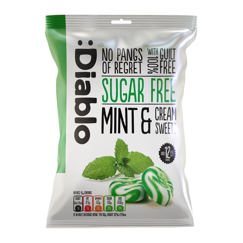 image 1 of Diablo Sugar Free Mint and Cream Sweets 75g