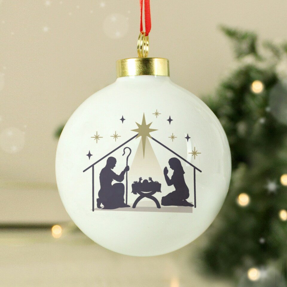 image 1 of Personalised Nativity Bauble