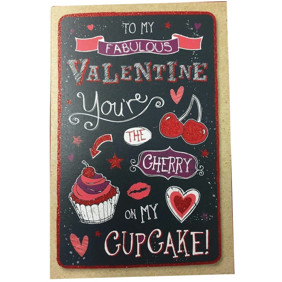 image 1 of To My Fabulous Valentine Day Black & Red Open Greeting Card