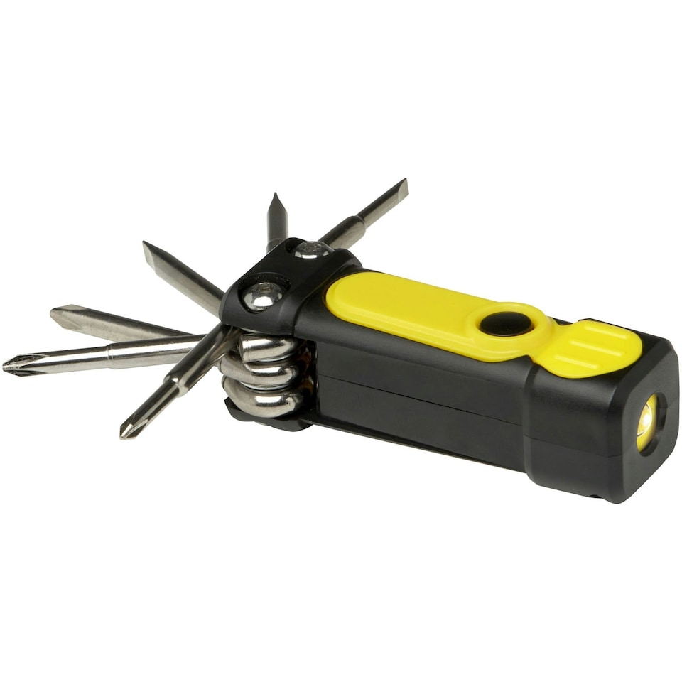 image 1 of STAC Octo 8 In 1 Screwdriver Set With Torch - Yellow/Black - One Size