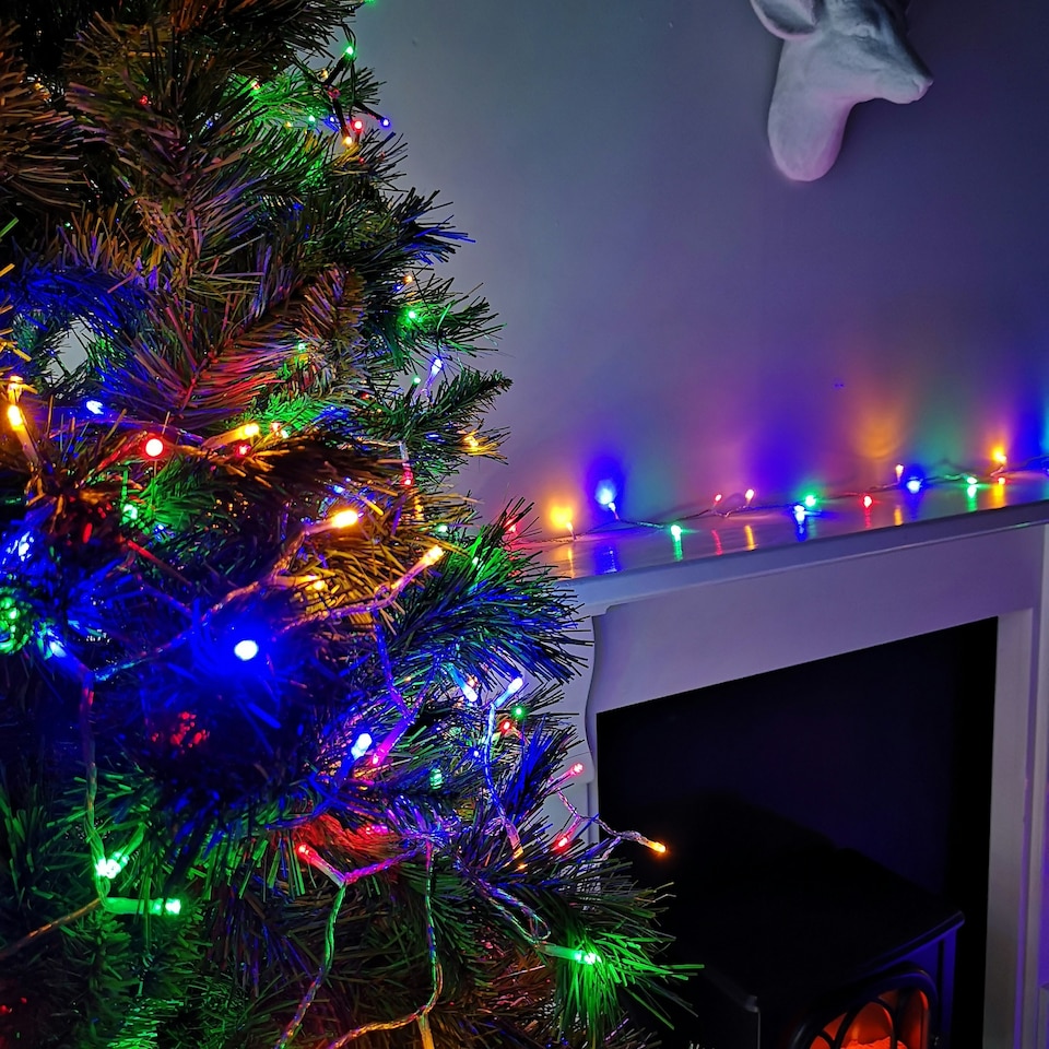 image 1 of 200 LED 16m Premier Christmas Outdoor 8 Function Lights Clear Wire in Multicoloured