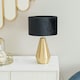 image 2 of ValueLights Jax Gold Metal Touch Dimmer Table Lamp with Black Velvet Shade