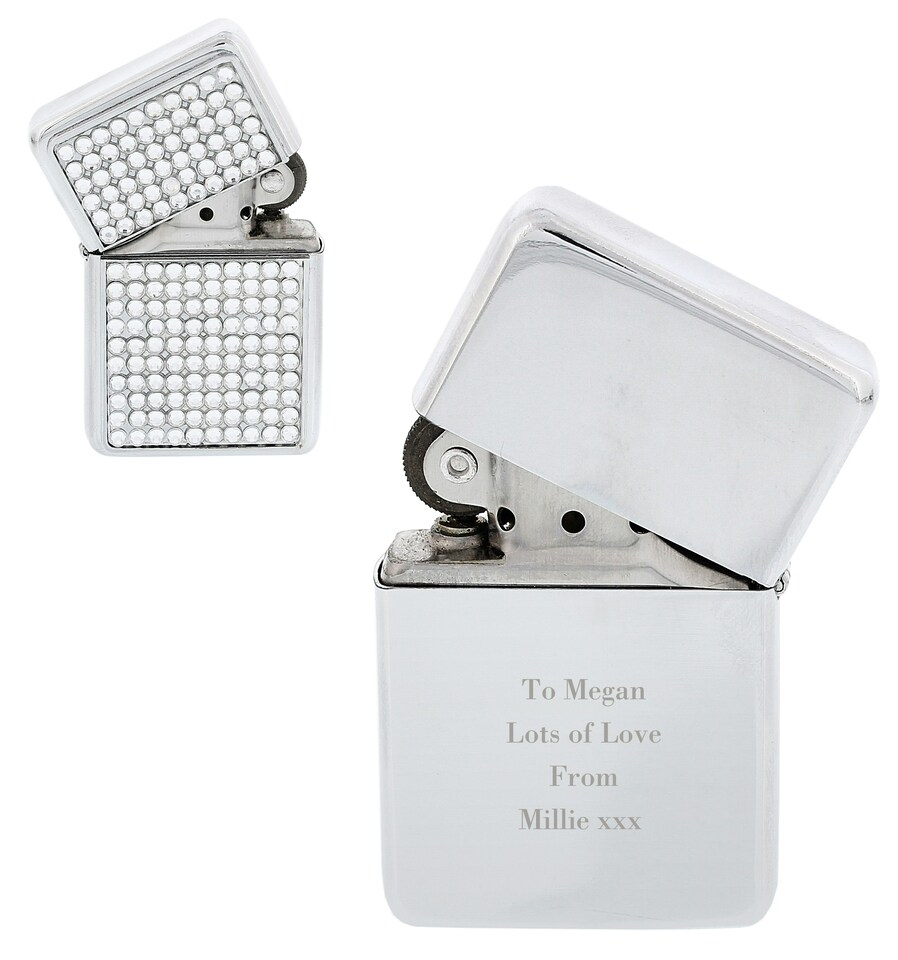 image 1 of Personalised Any Message Diamante Lighter