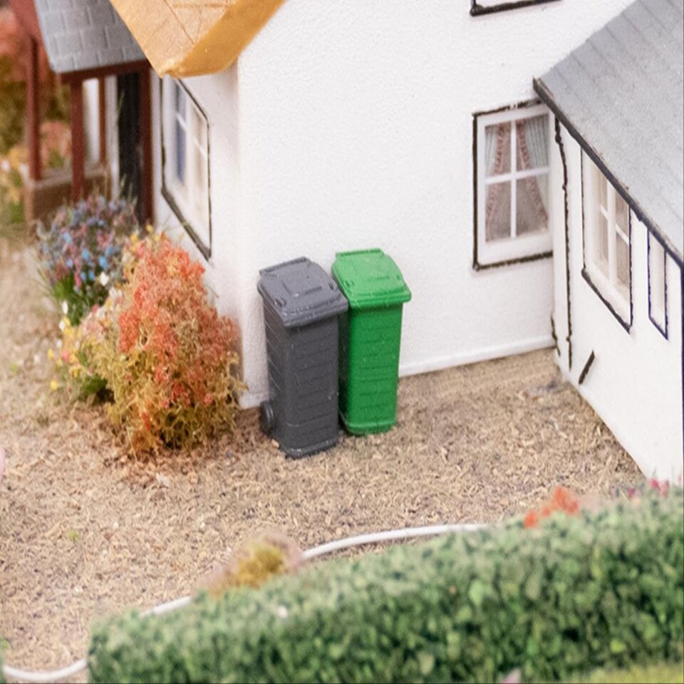 image 1 of GM Structures Model Wheelie Bins 4pcs (Pre-Built)