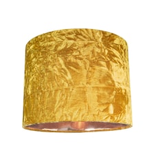 Modern Ochre Crushed Velvet 8 Inch Table-Pendant Lampshade with Shiny Copper Inner | Yellow