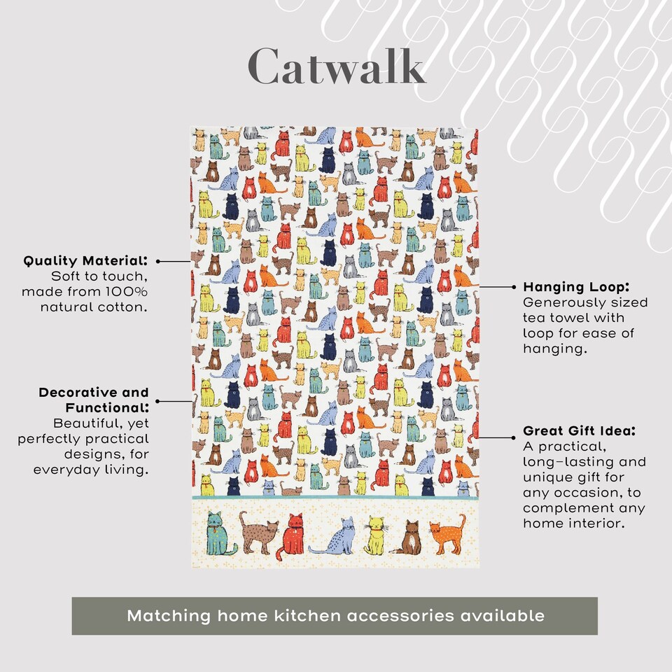 image 1 of Ulster Weavers Catwalk Tea Towel - Cotton Multi