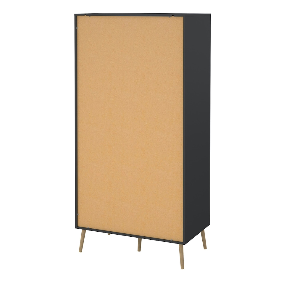 image 1 of Cumbria Wardrobe with 2 Doors + 2 Drawers Dark Grey