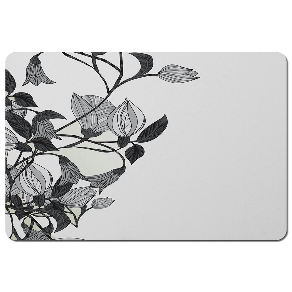 image 1 of Black & White Flower Illustration (Placemat)
