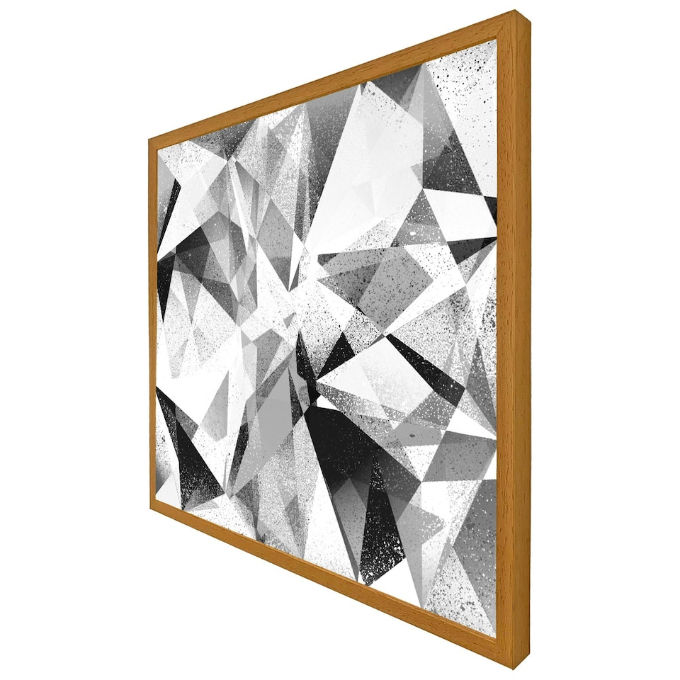 image 1 of Black & white geometric grunge pattern (Picutre Frame) Black | M