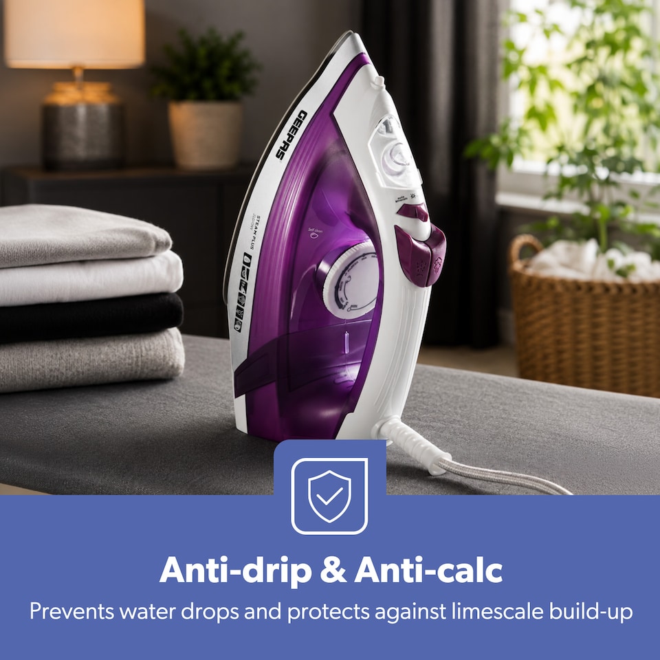 image 1 of GEEPAS Steam Iron  2000W Purple
