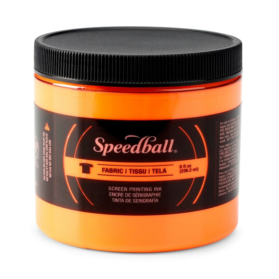 Speedball Fluorescent Screen Printing Ink, Fluorescent Orange, 8oz
