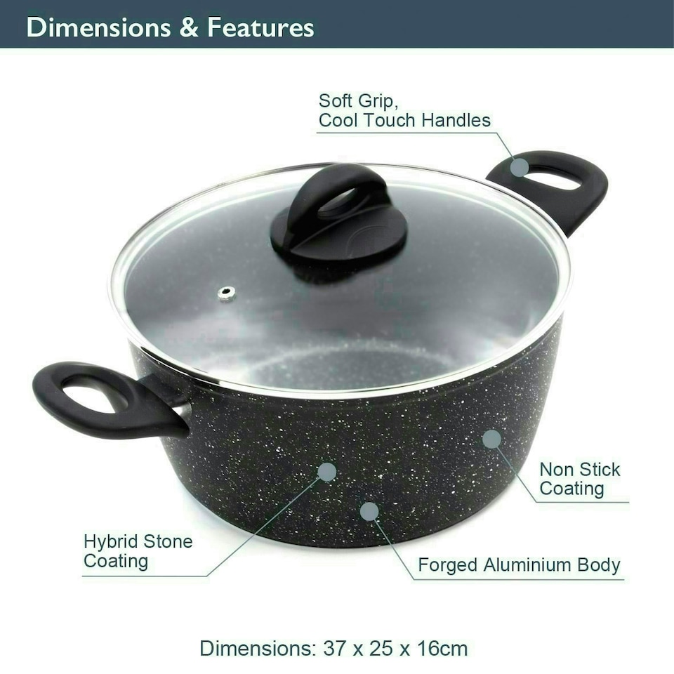 image 1 of Blackmoor 66130 Classic 24cm Stock Pot with Tempered Glass Lid