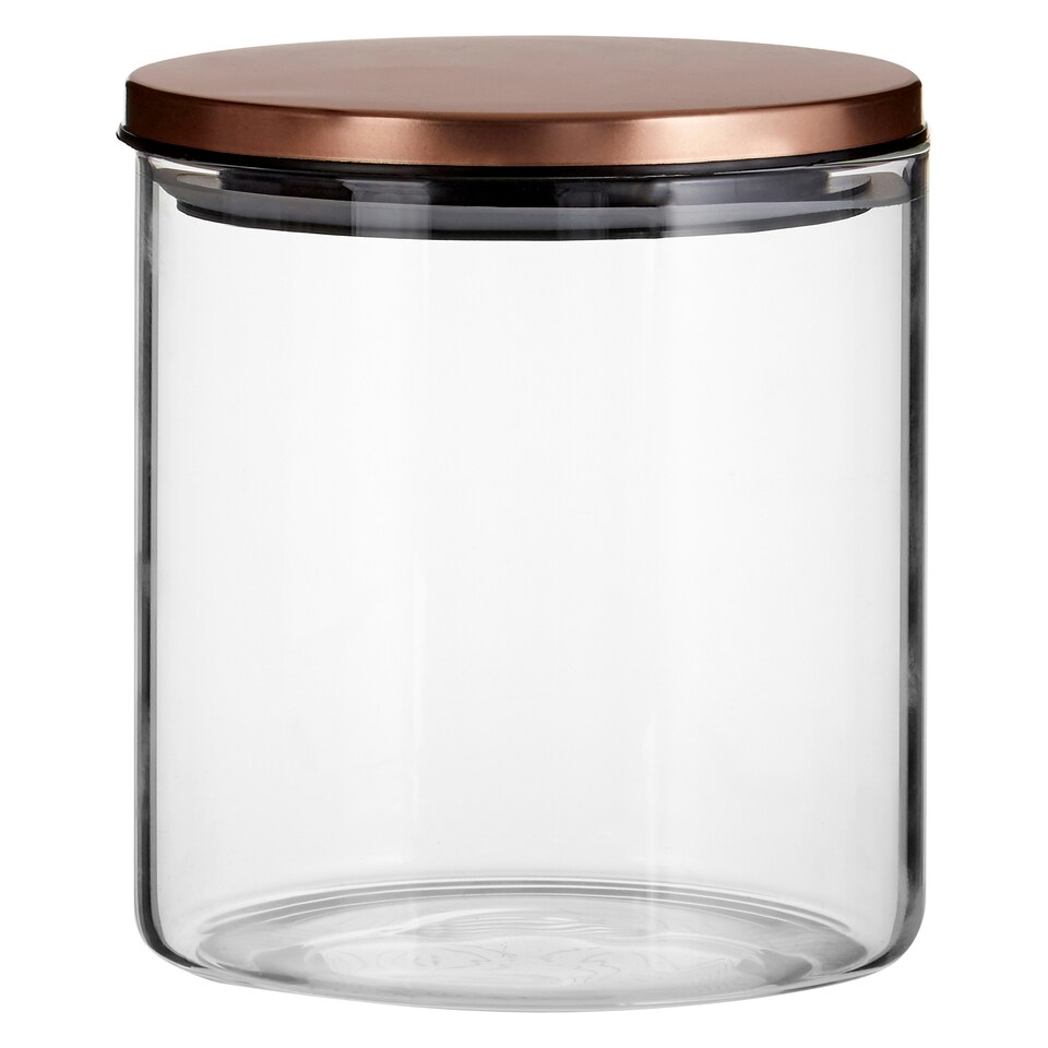image 1 of Interiors by Premier Practical Design Rose Gold Lid 950ml Storage Jar, Elegant House Spice Jars, Durable Organizer For Kitchen
