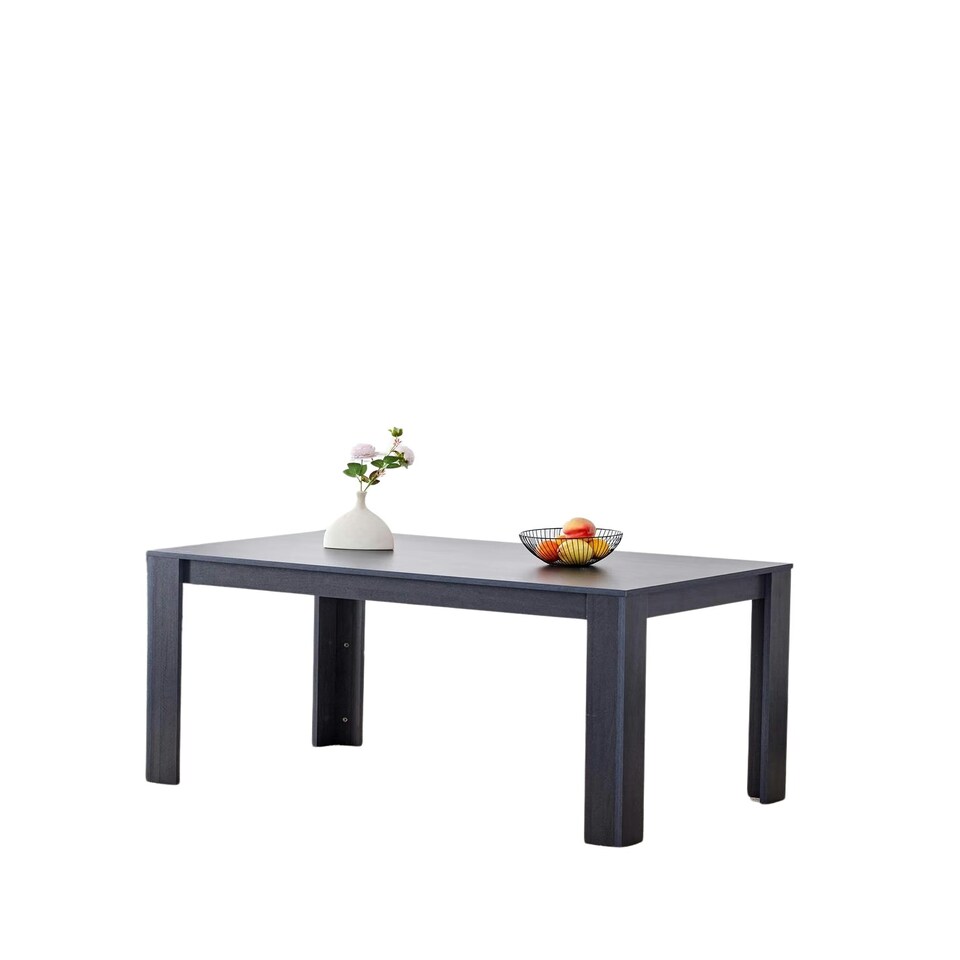 image 1 of Dining Table Dark Grey Wood Kitchen Place for 6 Seats, Dining Table Only (Dark Grey H75 x L140 x W80 CM) Grey
